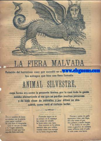 La Fiera Malvada.Relacin del horroroso caso que sucedi en el pas de Jerusaln,de los estragos que hizo una fiera llamada:Animal Silvestre.