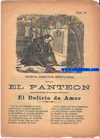 Nueva Cancin Sepulcral titulada El Panten.Acompaada del la segunda parte El Delirio de Amor.