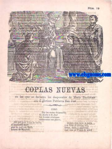 Coplas nuevas en las que se declaran los desposorios de Mara Santsima con el glorioso Patriarca San Jos.