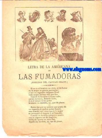 Letra de la Americana de Las Fumadoras (sobrinos del Capitn Grant).Pepe-Hillo Paso Doble.