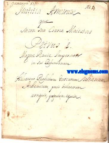 Iustitia Armorum quo Sacra sua Cesarea Maiestas Petrus I. Magne Rossie Imperator in sui Defuncionum Adversus Perfidum Turcarum Sultanum Achimetem,  pacis vidatorum arriguis,  propalam exposita.