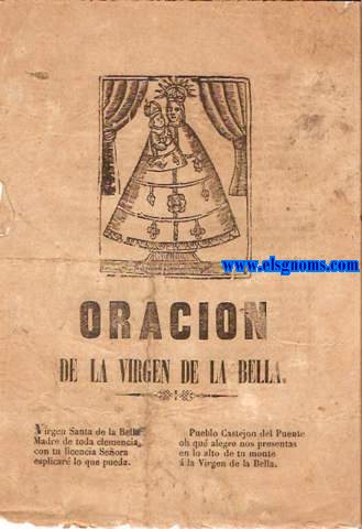 Oracin de la Virgen de la Bella.Oracin de la Virgen de la Alegra.