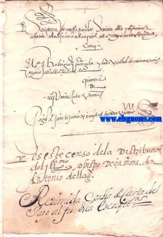 Legaxo 3, Pachecos. Num-20. Censo redimido. Gonzalo Rodriguez Pacheco y su muger D Ysabel de Cananes tomaron 4000 M(a)r(avedie(s) de censo al quitar en cada un ao de la Distribucin de el Illmo.Seor Dn. Antonio de el Aguila Obispo de Zamora sita en el Hospital que fue de la Piedad extra muros de esta Ciudad y hoy por el canon la heredad de Porra de Alontazes que avian comprado de Pedro Maldonado y el Canonigo Francisco Maldonado por precio de 250000 m(a)r(avedie(s) paso por testimonio de Fran(cis)co Roman ao de 1575 Es(criba)no de Ciu(da)d Rodrigo.