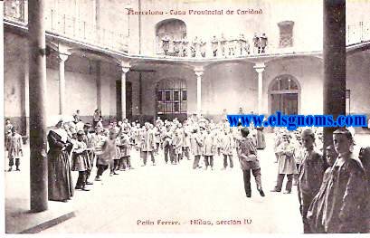 Barcelona.Casa Provincial de Caridad.Patio Ferrer. Nios, seccin IV.