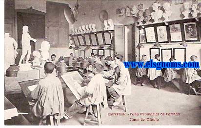 Barcelona.Casa Provincial de Caridad.Clase de Dibujo.