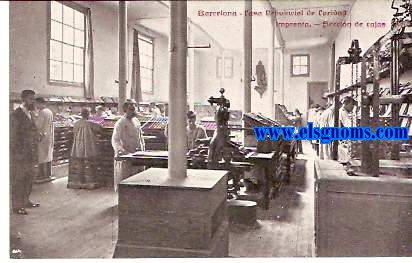 Barcelona.Casa Provincial de Caridad. Imprenta.Seccin de cajas.