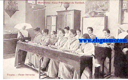 Barcelona.Casa Provincial de Caridad.Ciegas.Clase literaria.