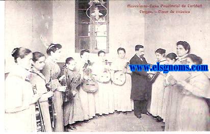 Barcelona.Casa Provincial de Caridad.Ciegas.Clase de msica.