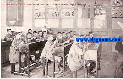 Barcelona.Casa Provincial de Caridad. Sordo - mudos,clase literaria.