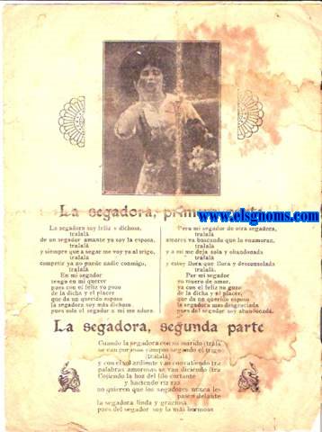 La Segadora,Primera Parte.La Segadora,segunda parte.Coplas Amorsticas.La Ftima.Cantares Nuevos de la Raquel.
