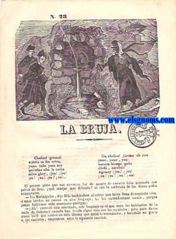 La Bruja. N 23. Captulo VII.Acto primero de los Polichinelas.Captulo VIII.Acto segundo.Als Valerosos Catalans. .