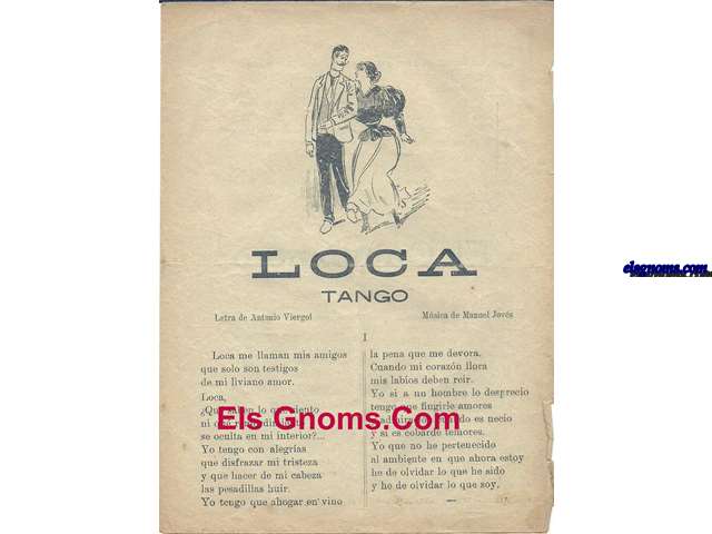 Loca.Tango. Letra de... Msica de Manuel Jovs. El Campanero. El Sanguango. Una Mas...