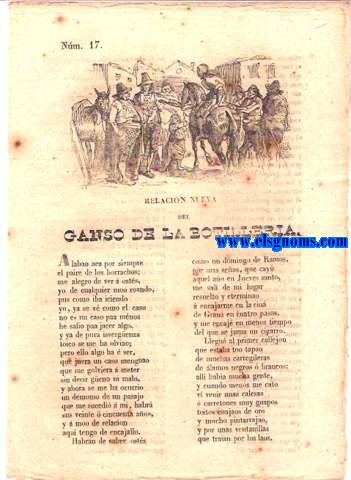 Relacin Nueva del Ganso de la Botillera.