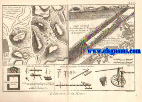 Encyclopdie Methodique.De esta obra ofrecemos la coleccin completa de 4 lminas grabadas al cobre ( 1 doble) correspondientes al oficio de Ardoiserie de la Meuse.