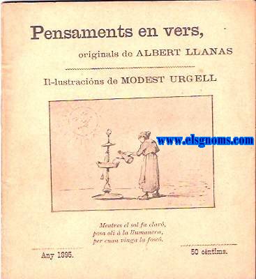 Pensaments en vers, originals de... Il.lustracions de Modest Urgell.