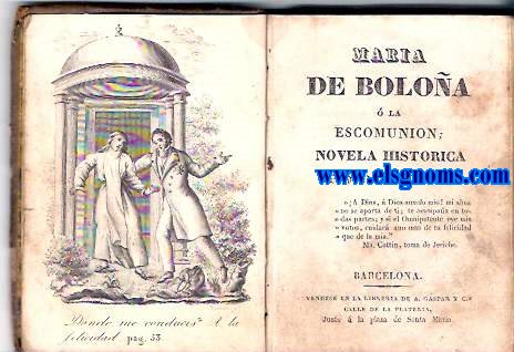 Mara de Boloa  la escomunio; Novela historica. Traducida del Frances.