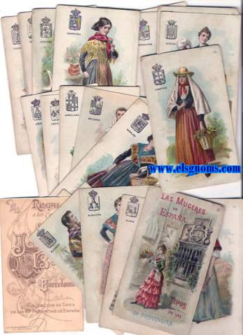 La mugeres de Espaa. Coleccin de tipos de las 49 provincias. Regalo a los consumidores del Chocolate Jaime Boix. Barcelona.