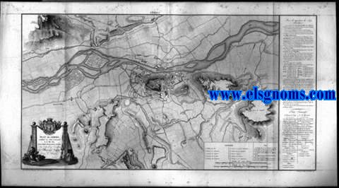 Mmoires du Marchal Suchet, Duc d'Albufera, sur ses Campagnes en Espagne depuis 1808 jusqu'en 1814. Plan de Lerida assig et pris d' assaut le 13 Mai 1810 par l' Arme Franaise d' Aragon aux ordres de S.E. le Marechal Suchet, Duc d'Albufera. Lev et Dessin par Pedamonte Capitaine au Corps du Gnie Militaire.