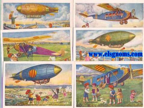 Serie Aviaci. Col-leci completa de 6 postals.