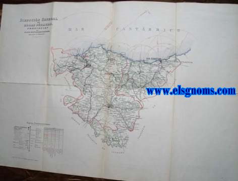 Direccin General de Obras Pblicas. Provincias de lava, Guipzcoa y Vizcaya. Escala 1:400.000.