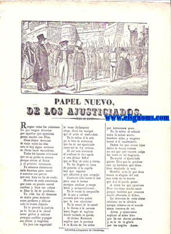 Papel nuevo, de los ajusticiados.