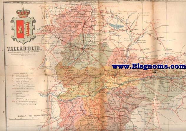 Mapa de la Provincia de Valladolid.