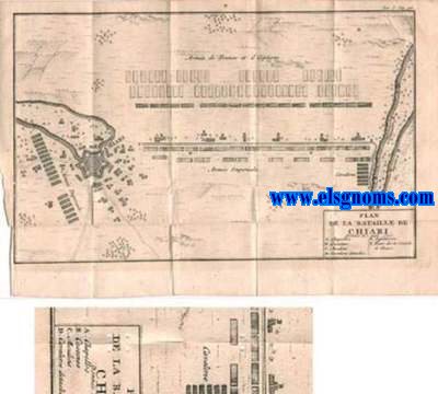 Plan de la Bataille de Chiari, Donne le 1 de Sept. 1701. 