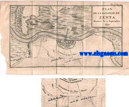 Plan de la Bataille de Zenta, Donne le 11 Septembre 1697. 