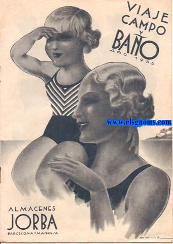Almacenes Jorba. Barcelona - Manresa Catlogo. Viaje, campo y bao. Ao 1935.