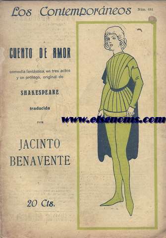 Cuento de amor. Comedia fantstica, en tres actos y un prlogo, original de....Traducida por... 