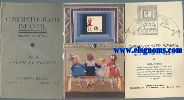 Cinematgrafo Infantil. Novedad patentada. N 4 Juego de pelota. Ediciones Barsal. Diputacin, 37 - Barcelona (15).
