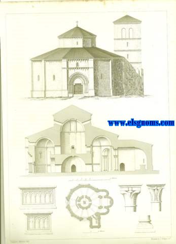 glise des templiers  Sgovie. Dessin de Raphael Mitjana. Grav par J.Sulpis.