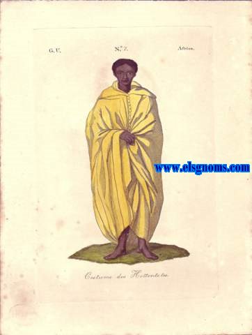 Galeria Universal: G.U. N 7. Africa. Costume dos Hottentotes (Hombre).