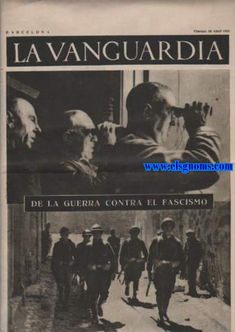 La Vanguardia. Barcelona. Viernes 30  Abril .