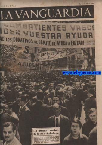 La Vanguardia. Barcelona. Martes 11 Mayo 1937.