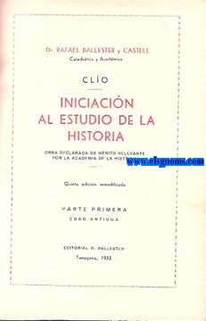 Clo. Iniciacin al estudio de la historia.