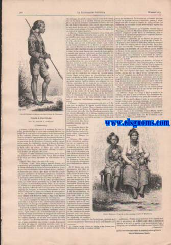 La Ilustracin Artstica.Barcelona 30 de Agosto de 1886.   Ao V. Regalo  los seores suscritores de la Biblioteca Universal Ilustrada.Nm. 244. Sumario : Texto .-Nuestros grabados.-El brujo de Alcornocal (continuacin), por D. Juan Toms y Salvany.-Lo que vive en la sombra, por don Manuel Fernndez y Gonzlez.-Claridades pulpitables, por don Jos Mara Sbarbi.-Viaje  Filipinas (continuacin), por el doctor J. Montano.Grabados.-!Loca cuadro de L.Dechamps.-Camino del jubileo, cuadro de Matas Schmid.- Edad feliz! cuadro de Enrique Rasch.-El nufrago, cuadro de Langhammer.-Una calle de Clovely.Muerte de Virginia, cuadro de Miola.-Placeres del campo, cuadro de M. Leloir.