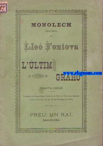L'ltim grah.Monolech original de Lle Fontova.