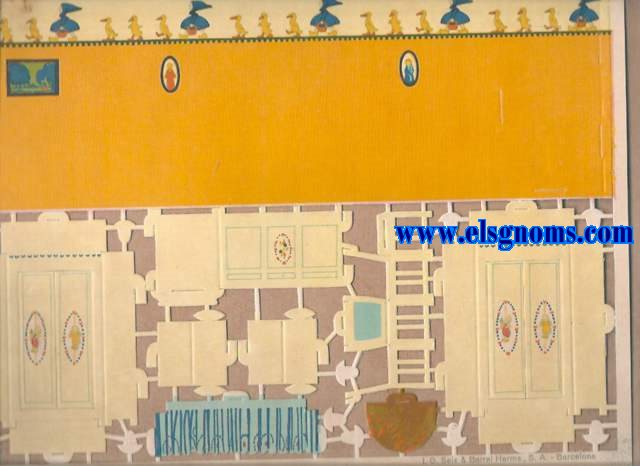 Constructor. Serie primera - Mobiliario- N11- El cuarto de los nios. Pequeas construcciones en cartulina, desmontables, sin pegaduras (Patentado). Constituir una hermossima coleccin de pequeos juguetes con gran variedad de asuntos finamente decorados, reproducciones de la realidad, desmontables, guardndose en sitio reducidsimo, de gran finalidad educativa para el ejercicio de la habilidad, iniciativa y paciencia de los nios y que suprime la posibilidad de herirse o mancharse (Nada han de cortar ni pegar). S.A.I.G. Seix y Barral Herms. Editores, Bardelona. 