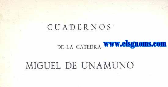 Cuadernos de La Ctedra Miguel de Unamuno.N VIII.Indice: A. Zamora Vicente: Un recuerdo de don Miguel de Unamuno, p. 5 ; Friederich Scherr: El quijotismo en el pensamiento de Menndez Pelayo y de Unamuno, p. 9 ; Ferrucio Masini : Filosofia della morte in Miguel de Unamuno, p. 27 ; Francisco Sevilla Benito : La inmortalidad del alma, segn don Miguel de Unamuno, p. 43 ; Frank Sedwick : Tesis sobre don Miguel de Unamuno y sus obras ledas en las universidades norteamericanas hasta febrero de 1955, p. 57 ; M. G. B. : Addenda : Tesis sobre Unamuno en otras Universidades, p. 67 ; Renato Fauroni : Ricordo di Extremadura ( Cceres), versin italiana de una poesa de Unamuno, p. 74 ; Manuel Garca Blanco : Crnica unamuniana (1956-1957), p. 79.