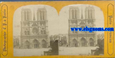 Paris. Vista estereoscpica de Photographie C.P.  Pars.Paris Nouveau en albmina representando vista de: Ntre Dame.