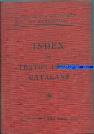 Index de textos legals. Col-legi d'Advocats de Barcelona.