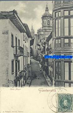 Tarjeta postal de A.Villatte-Tarbes.Fuenterraba: calle Mayor.