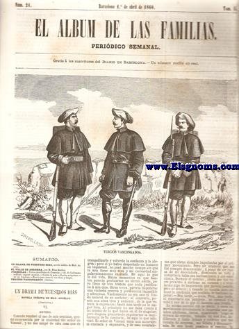 El Album de las Familias.Peridico Semanal.Gratis  los suscritores del Diario de Barcelona.Nm.21.Tomo II.SUMARIO : Un Drama de Nuestros Das , novela indita de Mad. Ancelot.-El Valle de Andorra , por M. Elas Berhet.-Frmulas : Polvos dentrficos de Cramoisy.-Id. de Lallement.-Elixir vegetal anodino.-Contra la gota.-Jarabe antigotoso.-Id. de horchata.-Receta para tener la voz clara y limpia.-Tercios Vascongados (lmina).