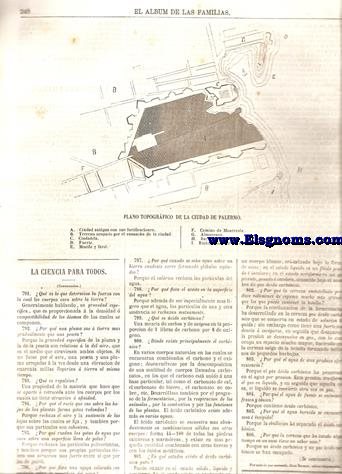 El Album de las Familias.Peridico Semanal.Gratis  los suscritores del Diario de Barcelona.Nm.31.Tomo II.SUMARIO : El Espectro de Chatillon, por M. Elas Berthet.-La Ciudad de Palermo.-Plano de la Misma.-La Ciencia para todos.