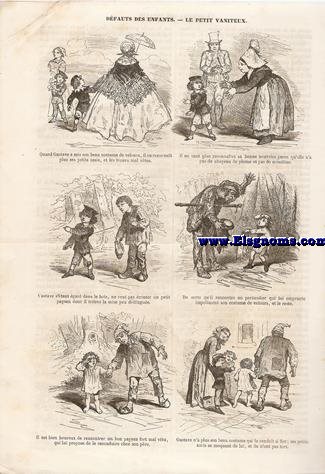 La Semaine des Enfants.Magasin  d' Images et de Lectures Amusantes et Instructives.Troisime Anne-N 155.-SOMMAIRE : Contes, Historiettes, Drames :Mmories d'un ne.-La Saint Jean ; La charit bien entendue ; Anecdote.-Varits :Dfauts des enfants : Le Petit vaniteux.