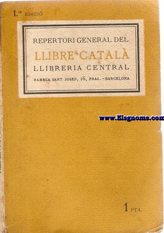 Repertori general del Llibre Catal. Llibreria central. 