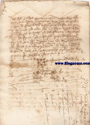 Legaxo 1. Zamarra. Num. 16. Escritura de venta de una tierra de pan llevar que la otorgron a Bartolome Pan y Agua y Pasquala Sanchez vezinos de Camarra a donde dizen el Olmo de Maxi Gil en favor de Pedro Arras. Ao 1530. Y por testimonio de bartolome Barrientos y luego esta la carta de juramento de la referida. 