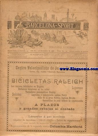 Barcelona-Sport. Semanario Ilustrado. Ao II. 25 Diciembre de 1898. N 87.