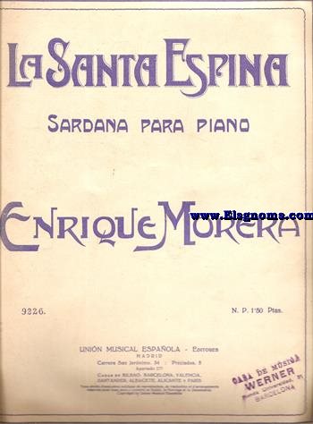 La Santa Espina. Sardana para piano. 41437.